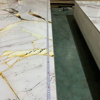 Lámina de Mármol de PVC Personalizable de 1220*2400*3mm, Lámina de Mármol de Plástico UV, Tablero UV para Proyectos de Vivienda