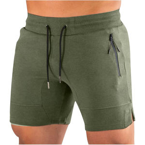 Pantalones cortos de gimnasio personalizados para hombre, patrón sólido, estilo informal con cordón, venta al por mayor en línea - Product Image 1