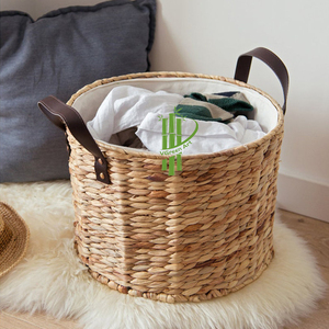 Eco-Friendly Natural Water Hyacinth Handicraft Vietnamese Panier Storage <b>Basket</b> - Product Image 6