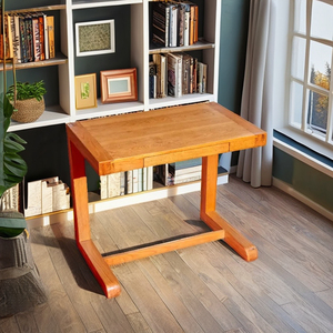 Modern Simple C-Shaped White Oak Solid Wood Writing Desk Home <b>Office</b> Study <b>Table</b> with Durable Space Saving Storage Drawer - Product Image 1