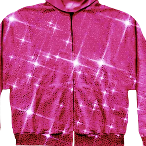 Sweat à capuche rose avec strass pour homme et femme, luxe, cristal, brillant, fermeture éclair, streetwear, hip hop, mode, diamant, automne, écologique - Product Image 6
