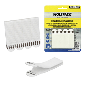 Adhesive Hanging Strips with Velcro 16 x 55 mm. Blister pack of 4 units - Product Image 1