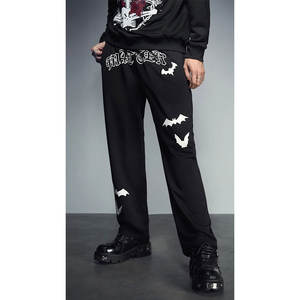 กางเกงแทร็คผ้าลูกฟูกผู้ชายแฟชั่นใหม่ เอวสูง ระบายอากาศ กันลม สไตล์ลำลอง สตรีทแวร์ คุณภาพสูง สีพื้น - Product Image 1
