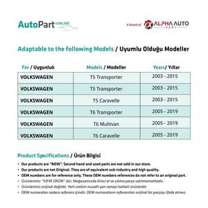 ชุดซ่อมหน้าต่างบานเลื่อนด้านข้างสำหรับ Volkswagen Transporter ชุด T5 2ชิ้น - Product Image 2