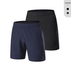 Ventes directes d'usine Short de sport avec poche à fermeture éclair imprimé avec logo personnalisé Short de sport en tissu à séchage rapide hautement élastique pour hommes - Product Image 5