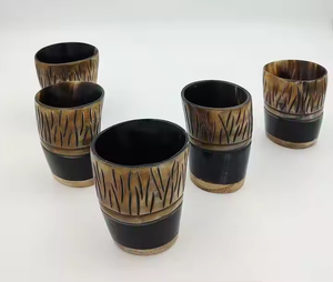 Verre à vin en corne naturelle pour boire du vin, de la bière et de l'eau Verre à liqueur en corne de café par l'artisanat en croissant - Product Image 2