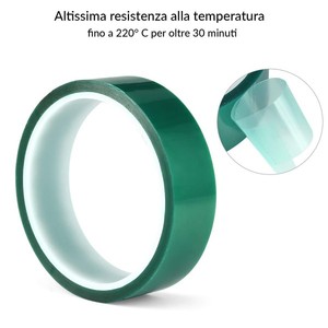 Cinta de enmascaramiento de alta temperatura 66m x 25mm Soldadura de troquelado cónica de poliéster de silicona sensible a la presión para protección de superficies - Product Image 4