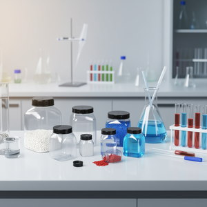 Burkle GmbH Wide Neck <b>Square</b> PVC Laboratory Bottles for Food and Chemical Liquids - Product Image 3