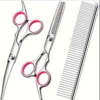 Ciseaux de toilettage pour animaux de compagnie, ciseaux de coiffure, ciseaux à effiler, ciseaux de barbier, ciseaux à cheveux de salon, 9 pouces pour chien, chat et animaux de compagnie
