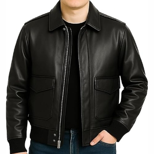 New Design <b>Genuine</b> Leather Jacket for Men Trendy Streetwear Fashion Outerwear Soft Comfortable Casual Wear Leather Jacket - Product Image 4