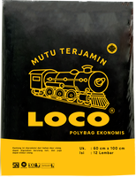 LOCO Eco-Polybag Heavy Duty 60x100 Hitam Kemasan Praktis Sempurna untuk Pertanian Melindungi Barang Minimalis Profesional