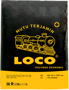 LOCO Eco-Polybag measuring 60x100 black, perfect for practical packaging protecting goods with minimalist and professional style - Product Image 1