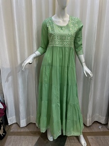 Robe longue en coton 100% pour femmes, broderie de taille naturelle, méthode de tissage, de conception personnalisée de la nouvelle entreprise de fabrication d'été - Product Image 2