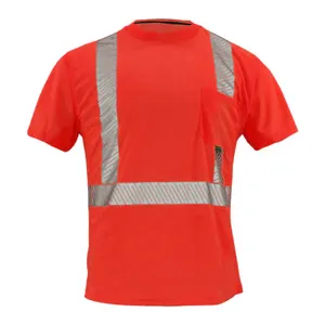 Camisetas de seguridad de manga corta de Color brillante para adultos, camisetas de trabajo lisas hechas a medida de alta calidad para exteriores