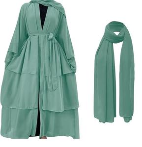 Dernière conception Abayas pour femmes personnalisées des prix raisonnables respirant couleur unie abaya pour femmes à la mode - Product Image 3