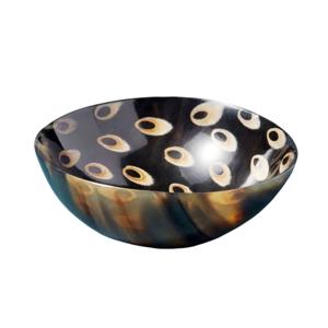 Cuenco de cuerno Pavo Real blanco Ultra brillante decorativo Cuenco de cuerno de búfalo hecho a mano de cuerno Real Natural - Product Image 1