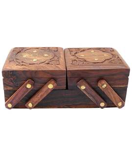 Eco Friendly Solid Hardwood Wooden Jewelry Box with Lid Designed for Long Lasting Durability at Cheap Price India Customizable - Product Image 4