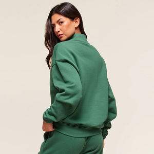 Pull-over zippé 1/4 pour femmes Sweatshirts verts Lift Logo personnalisé Qualité supérieure Choix parfait pour les détaillants et les acheteurs en gros - Product Image 2