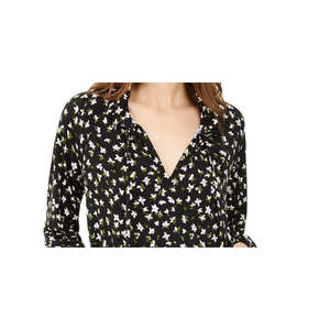 Camicia Casual da Ufficio Michael Kors da Donna con Motivo Floreale e Colletto Arricciato, Taglia XL, Verde, per l'Autunno - Product Image 2