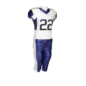 Ensemble d'uniformes de football américain 100% polyester confortable maillot et pantalon à manches courtes légers et respirants - Product Image 3