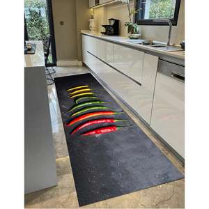 Tapis imprimé aux couleurs vives - Tapis moderne pour cuisine et extérieur, tapis fin non tissé - Product Image 5