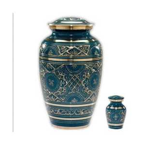 Urna de cremación para adultos de metal hecha a mano para cenizas humanas, accesorios funerarios, urna de latón, exportador indio de cremación con calidad de exportación - Product Image 3