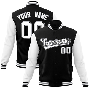 OEM personalizado de los hombres de manga larga de lona Full-Snap Varsity Jacket High Street Stand Streetwear parche bordado disponible colorido - Product Image 2
