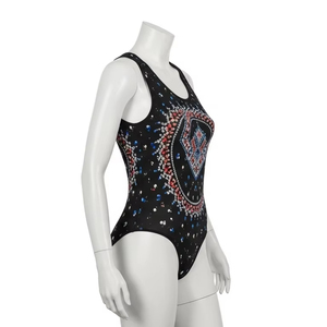 ชุดบอดี้สูทประดับลูกปัดระบายอากาศได้ดีสำหรับผู้หญิงชุดจั๊มสูทผ้ายืดเนื้อนุ่มพิมพ์ลาย - Product Image 4