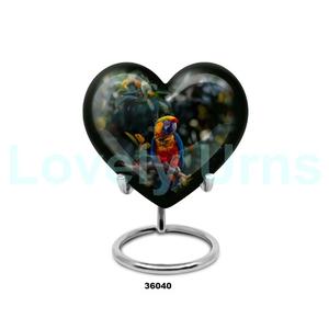 Vente chaude Ara Perroquet Coeur Blanc Crémation Urne Adulte Pour Cendres Humaines Décoratif Grande Urne Funéraire Avec Support et Sac Gratuit - Product Image 3