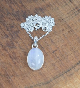 เครื่องประดับจี้คลาสสิกสำหรับผู้หญิงเครื่องประดับเงินสไตล์ Boho 925สเตอร์ลิงเงินมูนสโตนอัญมณีแฮนด์เมดของขวัญภรรยา - Product Image 3