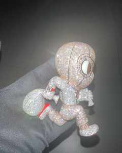 สร้อยคอจี้การ์ตูนสไตล์คลาสสิก ทำมือ เงินแท้ 925 ชุบทอง 14K ประดับเพชรโมอิสซาไนต์ ดีไซน์สดใส สนุกสนาน เหมาะสำหรับทุกเพศ - Product Image 4