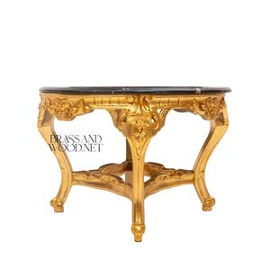 Mesa de Entrada de Lujo con Cubierta de Mármol y Acabado Dorado - Product Image 4