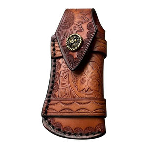 Couteau pliant artisanal avec étui en cuir, étui pour couteau de poche, camping, chasse, PU, polyester, PVC, personnalisable, sac OEM, utilisation d'outils KBS - Product Image 1