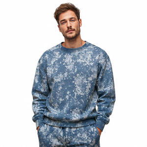 400 GSM Acid <b>Wash</b> Sweatshirt <b>Men</b> Winter Sublimation Washed Sweat Shirt <b>Men's</b> Long Sleeve Crew Neck Stone <b>Wash</b> Sweatshirts Boys - Product Image 2
