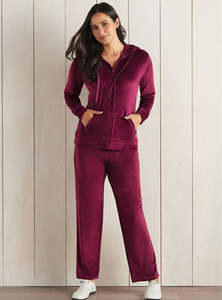 Ensemble survêtement femme en velours personnalisé, 2 pièces, sweat-shirt et pantalon, strass, grande taille, 320-340 GSM, écologique, respirant - Product Image 3