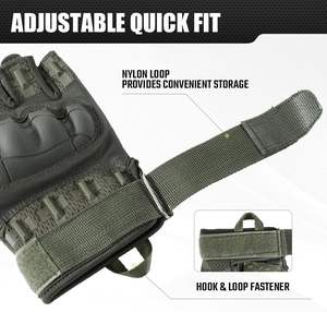 Gants de moto demi-doigts personnalisés Poignée antidérapante Poignet réglable en vrac en cuir pour les événements d'équipe d'équitation en plein air Impression de logo - Product Image 6