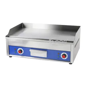 Stainless Steel Commercial Catering Equipment Best Dual Thermostat Silver Electric Flat Grills And Countertop Griddles