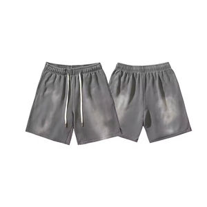 Pantalones cortos con estampado personalizado, ropa de calle alta, ropa Vintage para hombres y mujeres, pantalones cortos sueltos finos con lavado ácido, pantalones cortos informales - Product Image 1