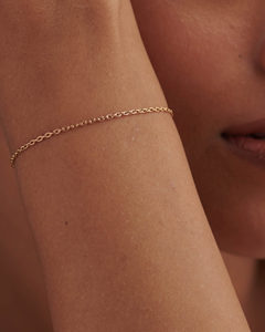 Pulsera de oro macizo de 14K, cadena de Cable de oro Rectangular de 1,6mm, joyería de diamantes de moda para mujer, brazaletes elegantes de diamantes reales finos - Product Image 2