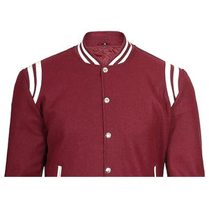 Chaqueta de béisbol de lana con estampado personalizado para hombre, chaqueta de manga larga Varsity Letterman con cuello, chaquetas lisas en blanco para hombre, bordado chenile - Product Image 5