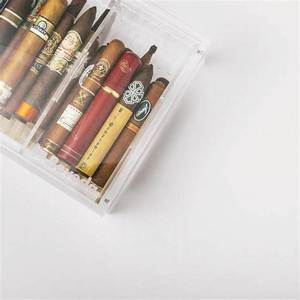 Premium Modern Clear Acrylic for Eco-friendly <b>Cigar</b> Case Elegant Display Box Storage Container <b>Cigar</b> Holder Home Office - Product Image 3