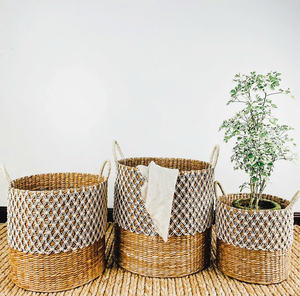 Prix de gros panier en jonc de mer décoratif multifonction artisanat tissé à la main panier de rangement fabriqué au Vietnam KingCraftViet - Product Image 2