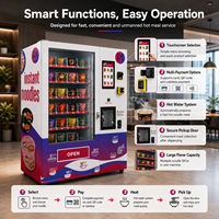 Machine distributrice automatique de nouilles instantanées à écran tactile, eau chaude, ramen, aliments secs, avec SDK, certifiée CE, chauffe-eau pour plats chauds, produit phare