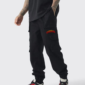 Custom Logo Solid Color New Casual <b>Mens</b> Flared Pant Streetwear Staked Joggers Cotton Elastic Waistband Flare Sweatpants - Product Image 4