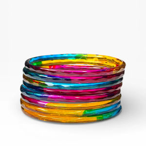 Bracelet en verre facetté de coupe émeraude multicolore de haute qualité, bracelets tendance et légers pour femmes à prix de gros - Product Image 2