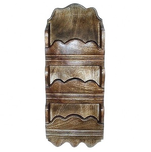 Estante colgante montado en la pared de madera de Acacia de alta calidad, Partición de madera maciza, decoración para sala de estar, logotipo hecho a mano, Metal para el hogar de calidad - Product Image 2