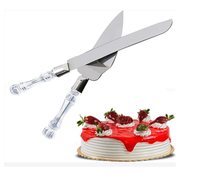 El más nuevo diseño de decoración de boda, cuchillo de corte de pastel de Metal de acero y utensilio de servicio, juego de cuchillos de corte y servicio de pastel de Metal - Product Image 4