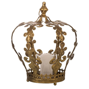 Porte-bougie vintage en métal plaqué or, couronne de Noël, écologique, décoration de table pour les fêtes et les vacances - Product Image 5