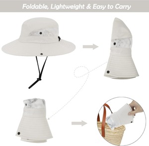 Patrón Casual Protección solar Popular satén forrado corriendo sombreros de cubo gorra de ala ancha sombrero de cubo para mujeres Hecho en Pakistán - Product Image 5