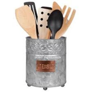 Utensil Holder Customized Finished Designer Flatware Caddy <b>Storage</b> <b>Tabletop</b> Metal Utensil Caddy From Indian Exporter Supply - Product Image 1